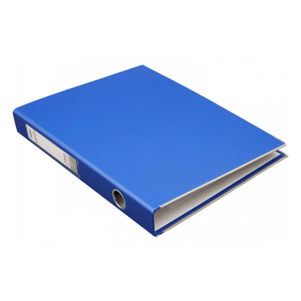 Solo Paper Board-2-D-Ring With Label Pocket Blue A4 RB 902