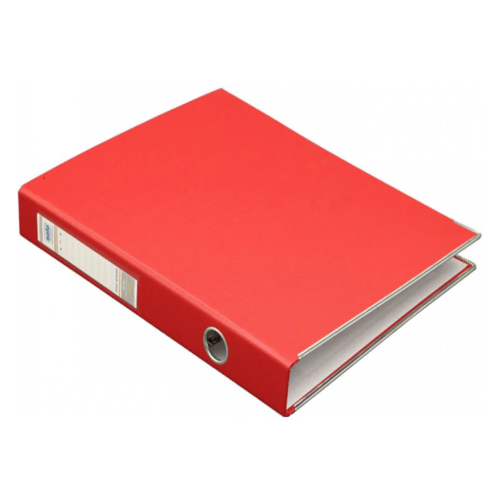 Solo Paper Board-2-D-Ring With Label Pocket Red A4 RB 902