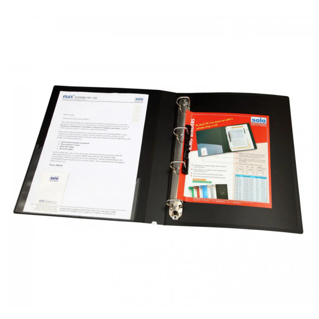 Solo Ring Binder-4-D-Ring Black A4 RB 404 - Image 2