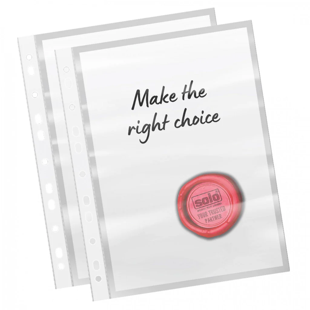Solo Sheet Protector With Silver 150 Microns Clear F/C SP112 - Image 2