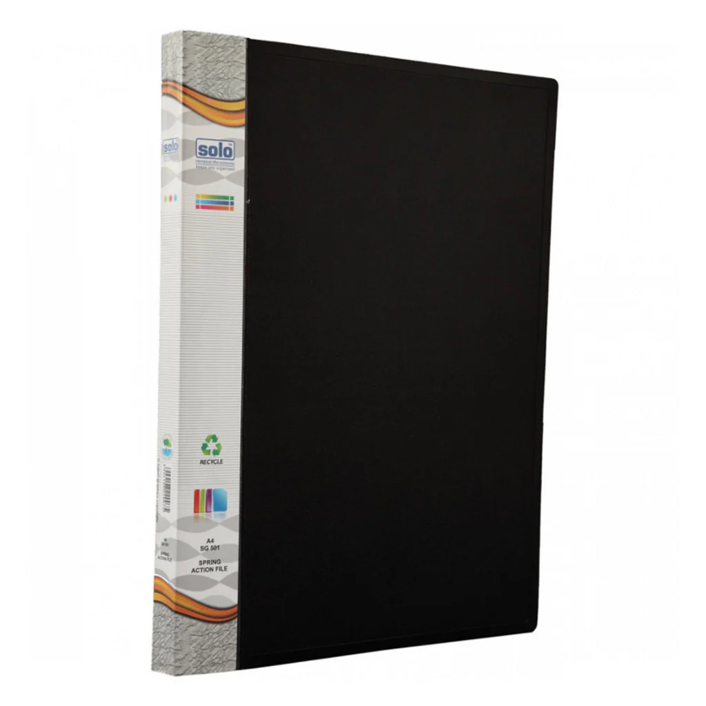 Solo Spring Action File Black A4 SG 501
