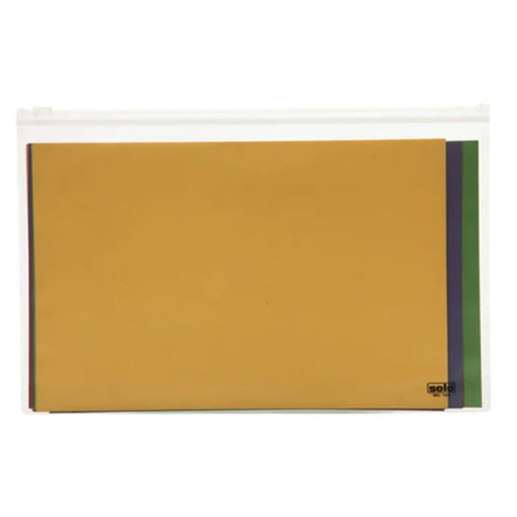 Solo Zipper Document Bag Transparent White A4 MC 106 - Image 2