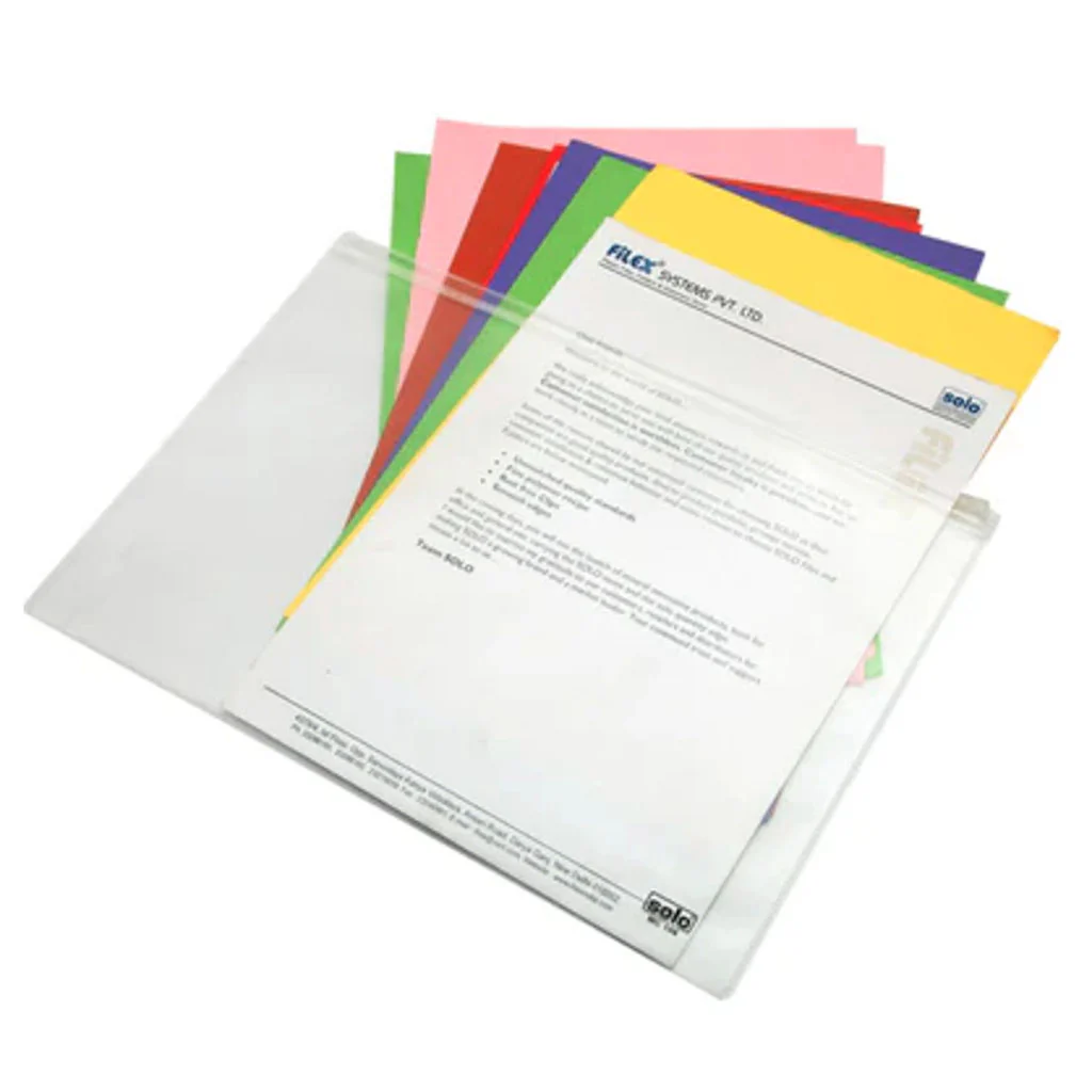 Solo Zipper Document Bag Transparent White A4 MC 106 - Image 3