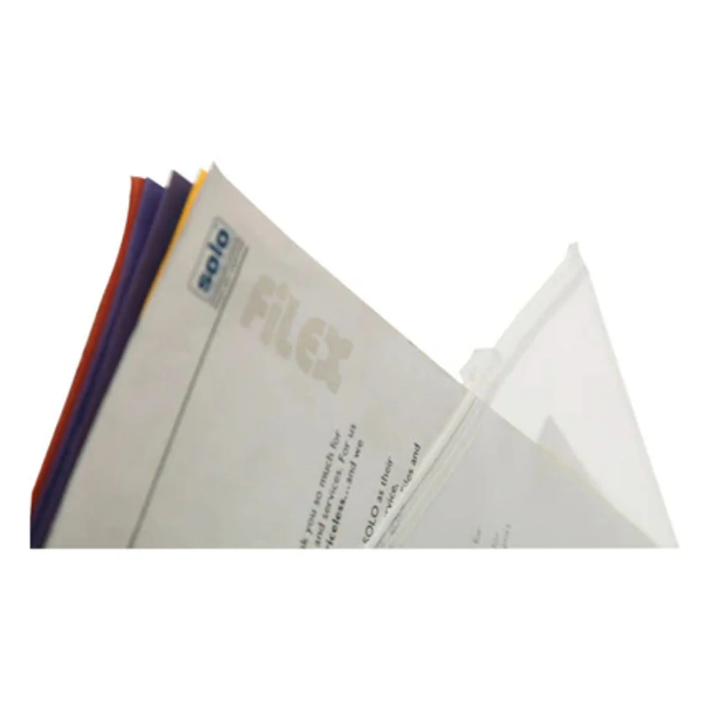 Solo Zipper Document Bag Transparent White A4 MC 106 - Image 4