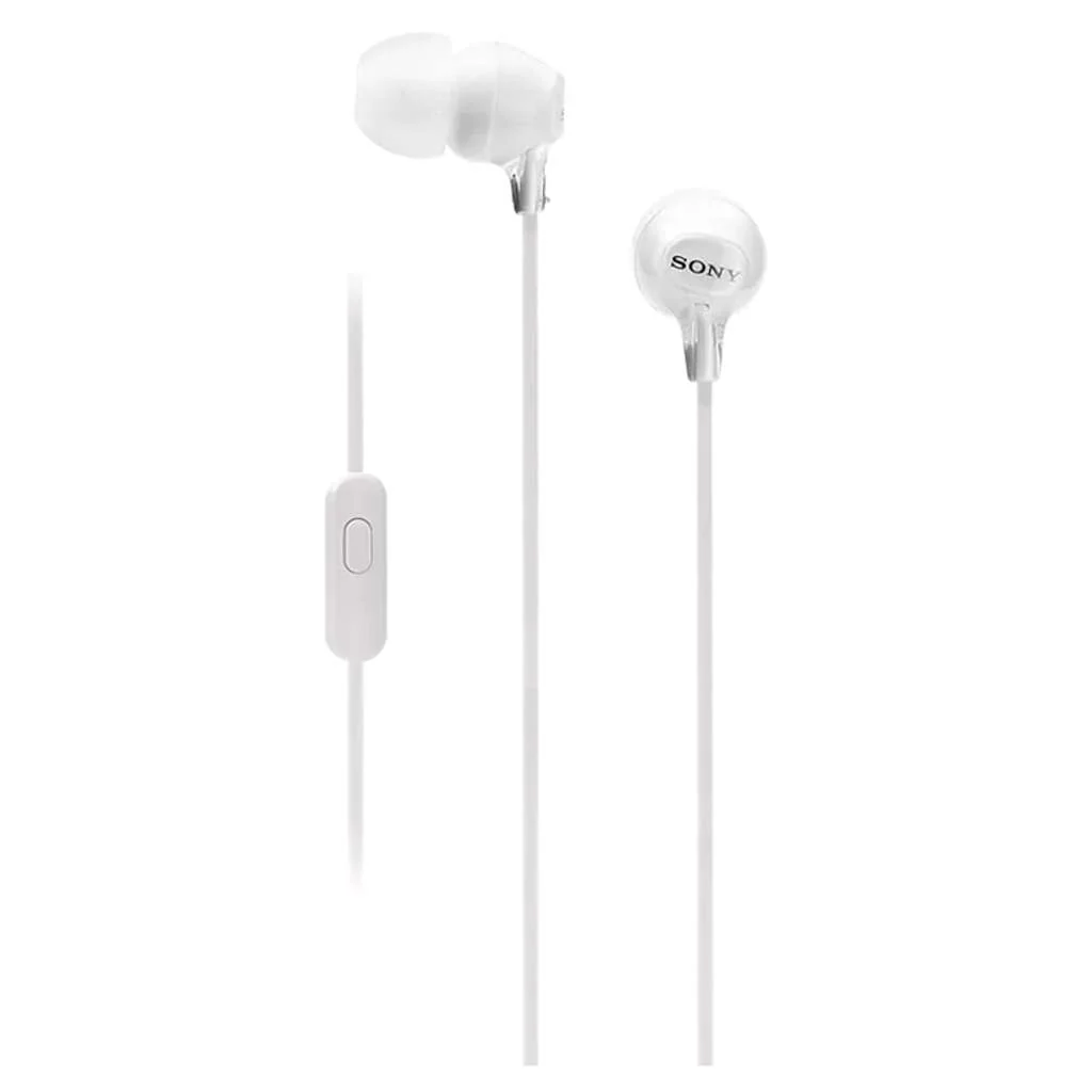 Sony Wired In Ear Headphones With Microphone White MDR-EX15AP