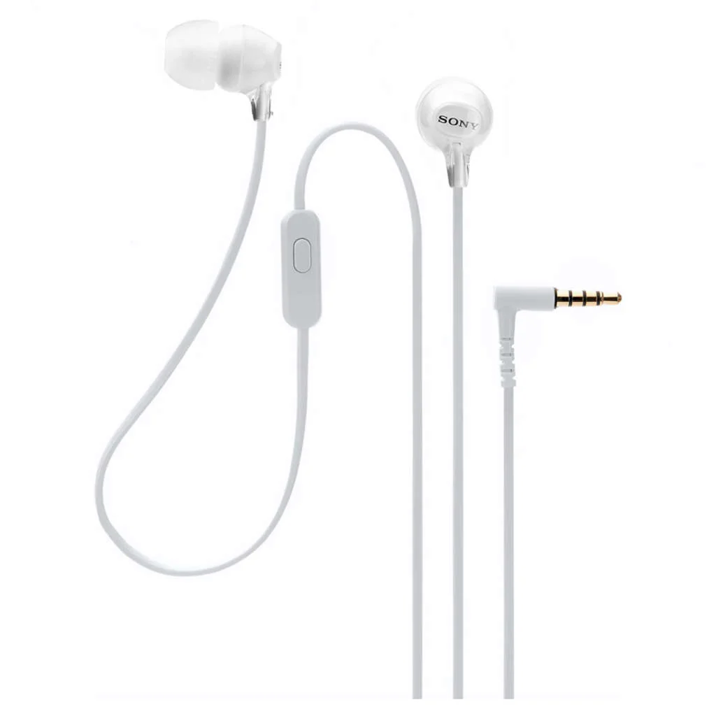 Sony Wired In Ear Headphones With Microphone White MDR-EX15AP - Image 3