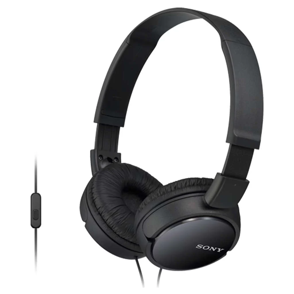 Sony Wired On Ear Headphones With Mic Black MDR-ZX110AP