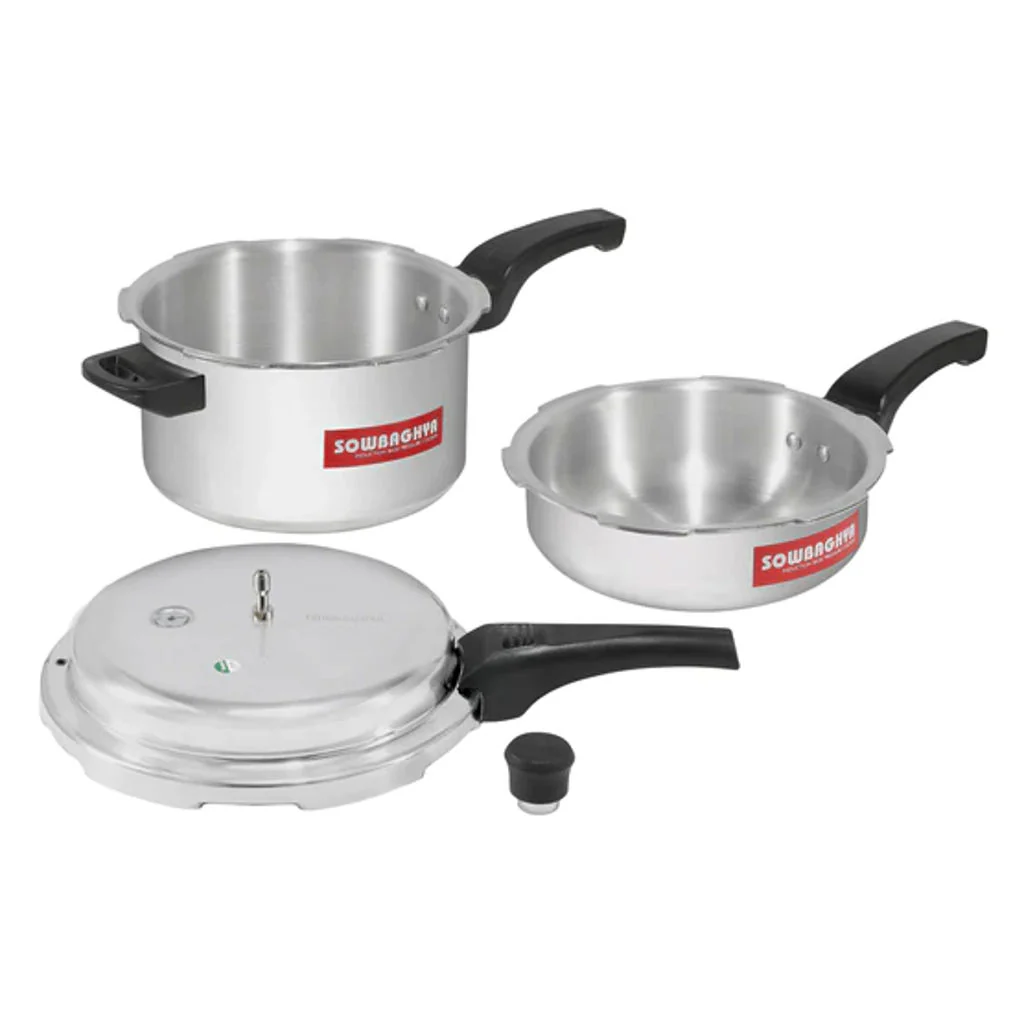 Sowbaghya Elite Induction Base Alu Pressure Cooker & Pan 5 Litre EPP05 - Image 2