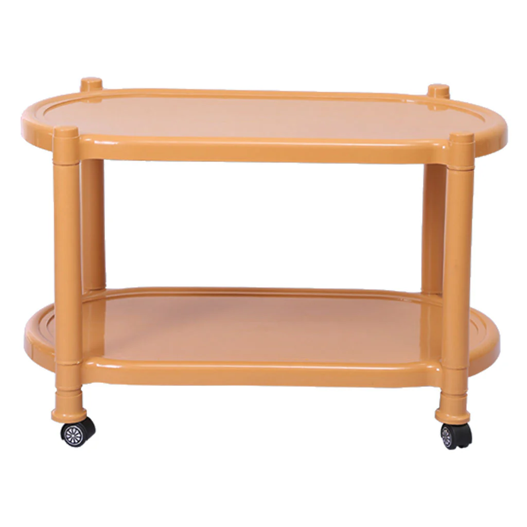 Supreme Alfa Plastic Table With Wheel Amber Gold