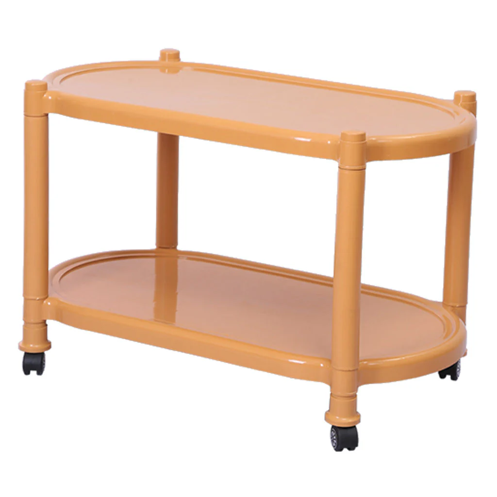 Supreme Alfa Plastic Table With Wheel Amber Gold - Image 2