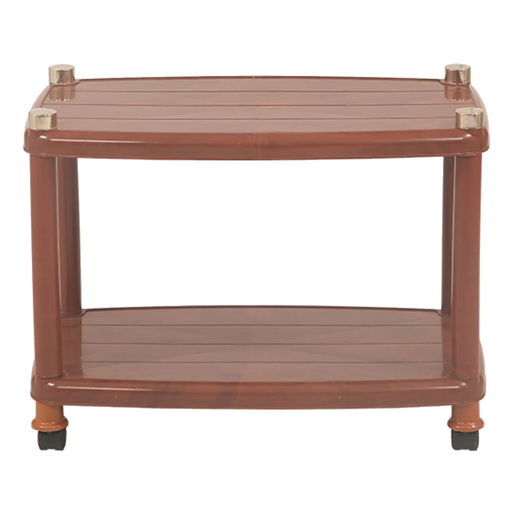Supreme Delta Plastic Table With Wheel Teakwood