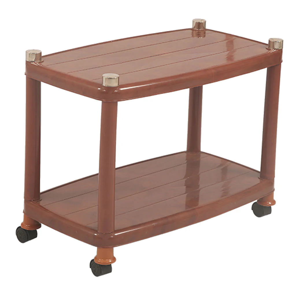 Supreme Delta Plastic Table With Wheel Teakwood - Image 2