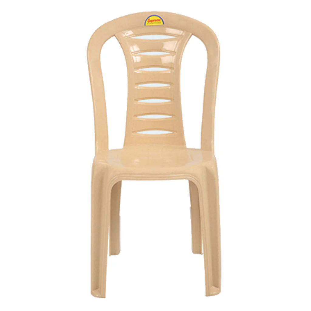 Supreme Link Armless Plastic Chair Marble Beige
