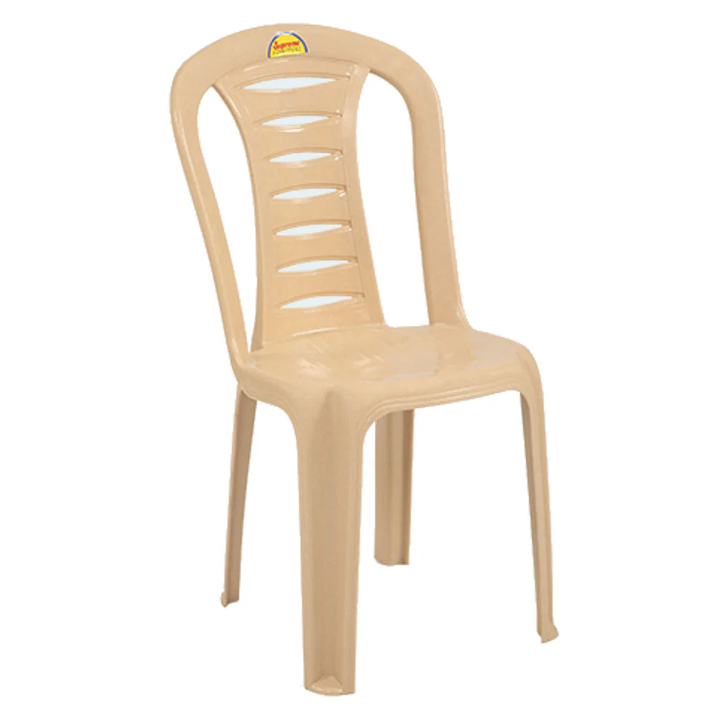 Supreme Link Armless Plastic Chair Marble Beige - Image 2