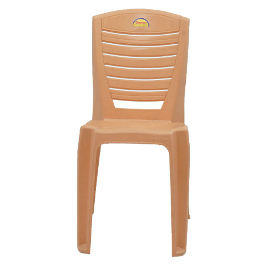 Supreme Sunny Armless Plastic Chair Marble Beige