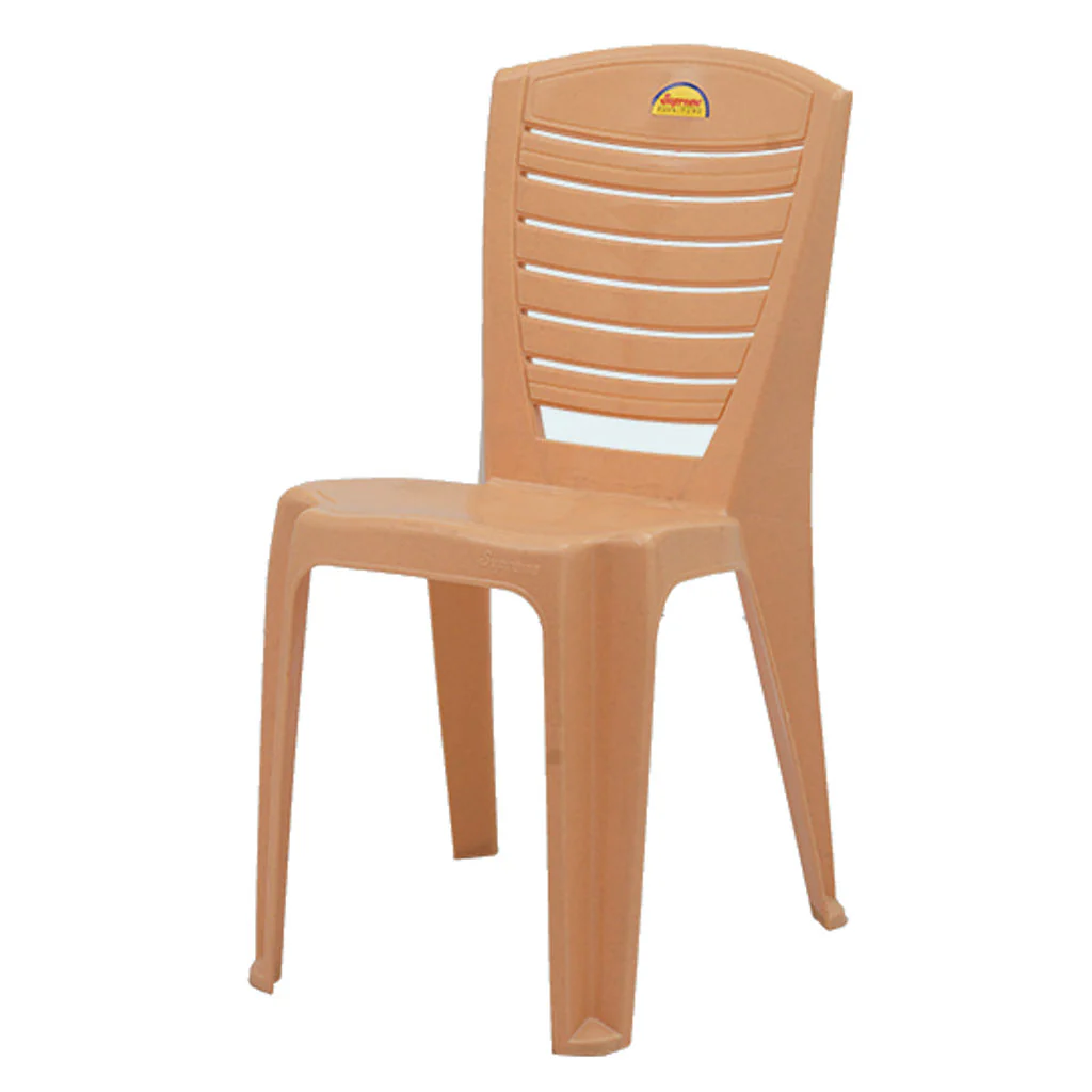 Supreme Sunny Armless Plastic Chair Marble Beige - Image 2