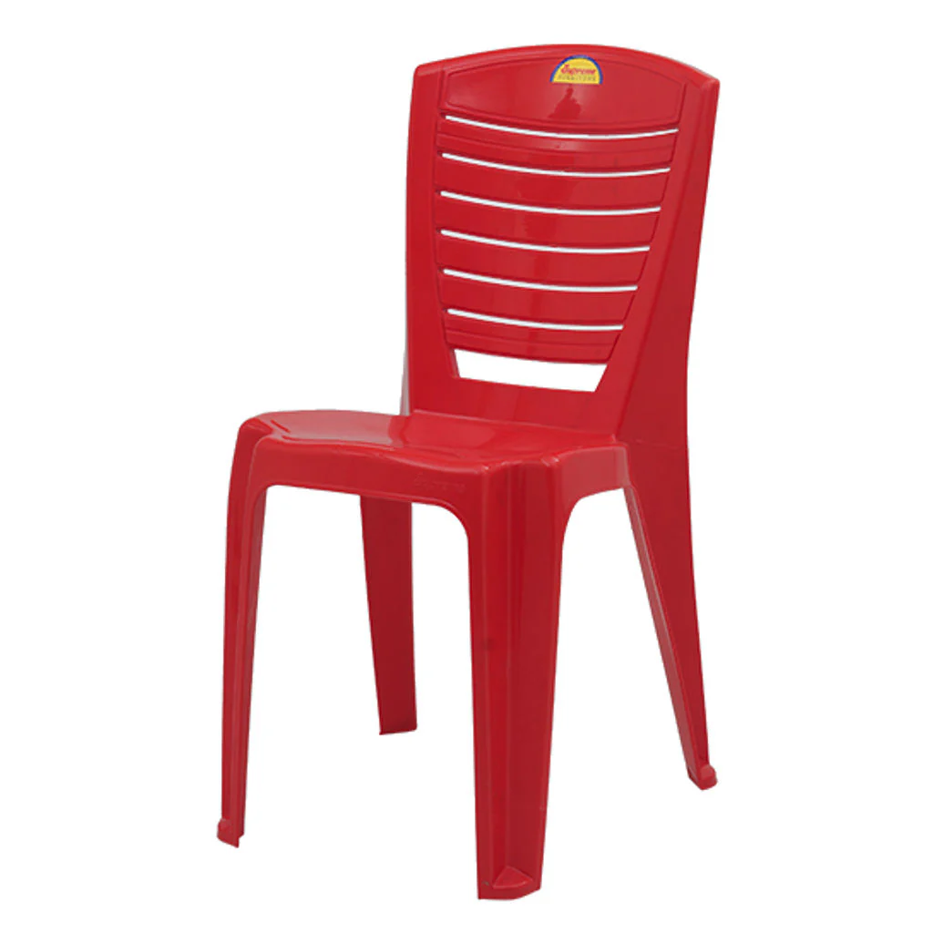 Supreme Sunny Armless Plastic Chair Red - Image 2