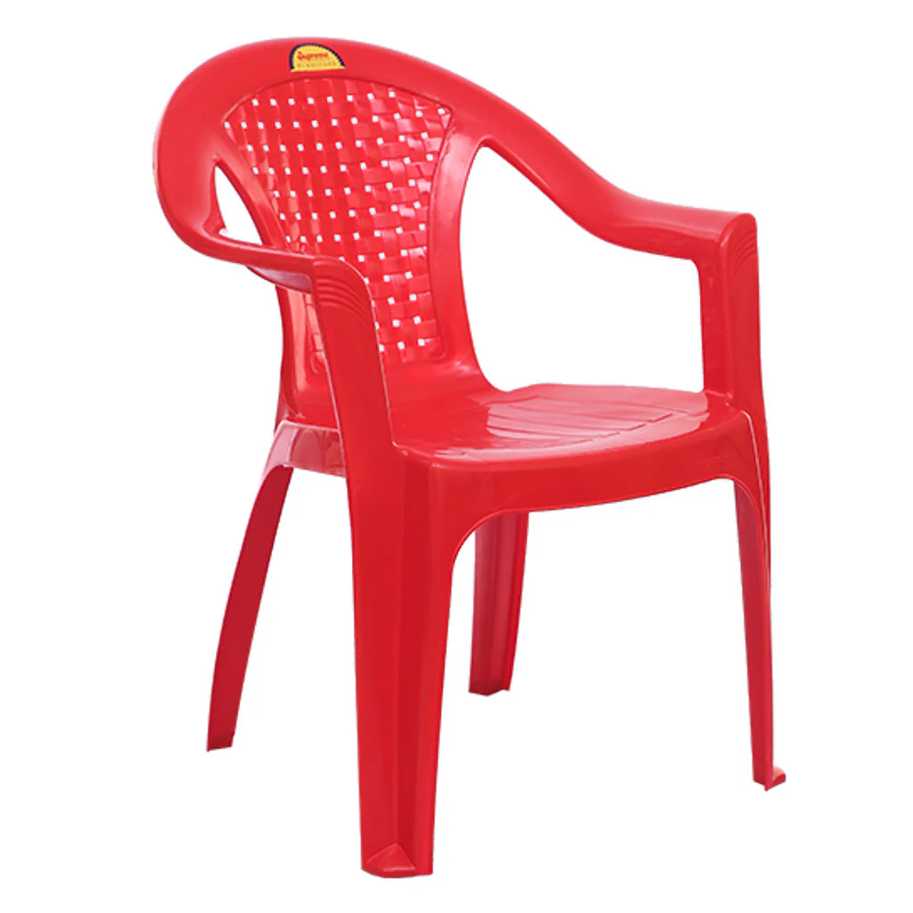 Supreme Timber Plastic Chair Red - Image 2