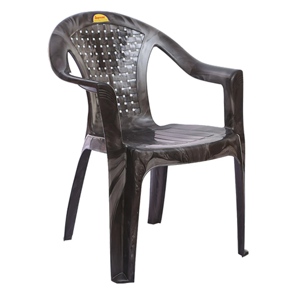 Supreme Timber Plastic Chair Silver Black - Image 2