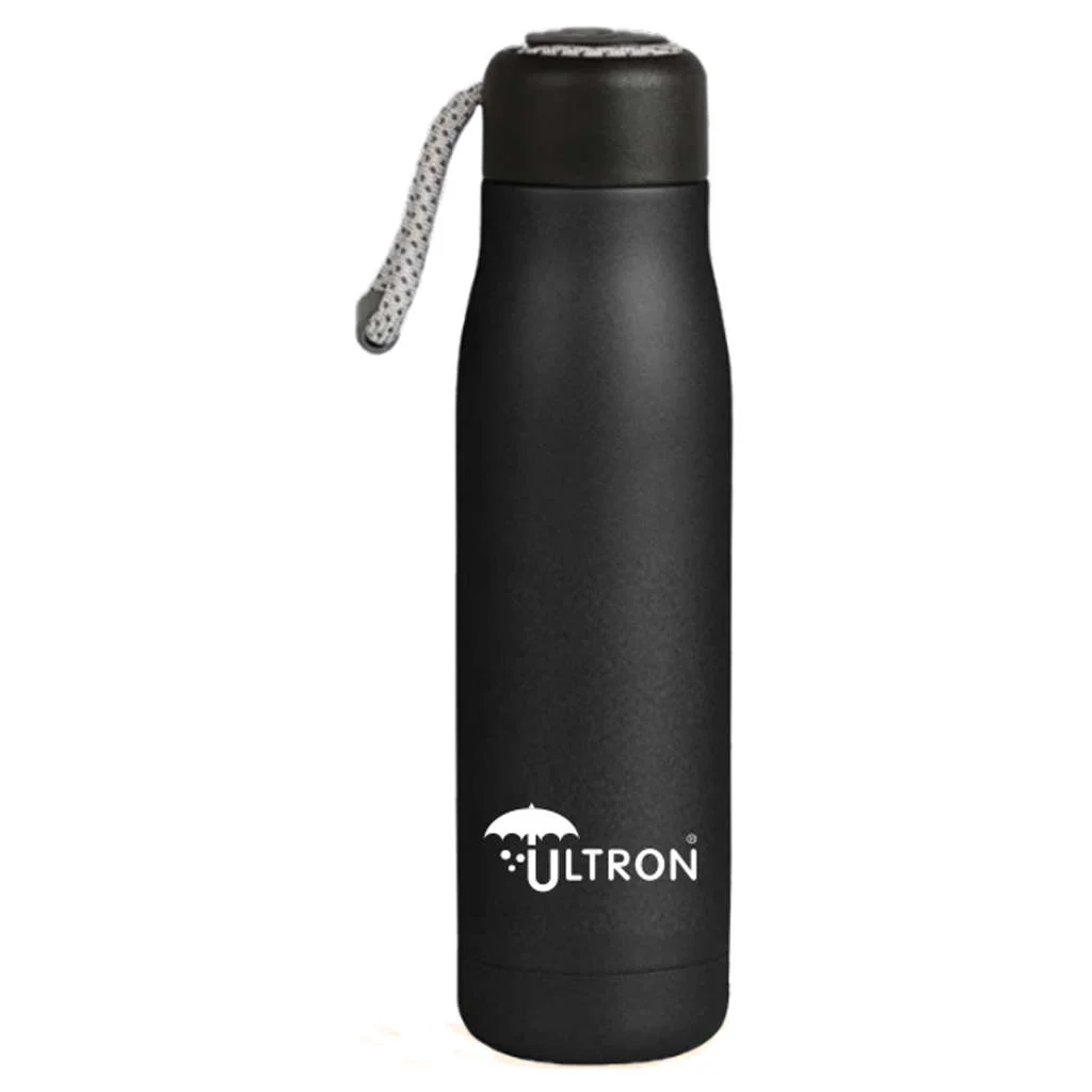 Ultron Aqua Sports Stainless Steel Hot & Cold Water Bottle 500 ml Black
