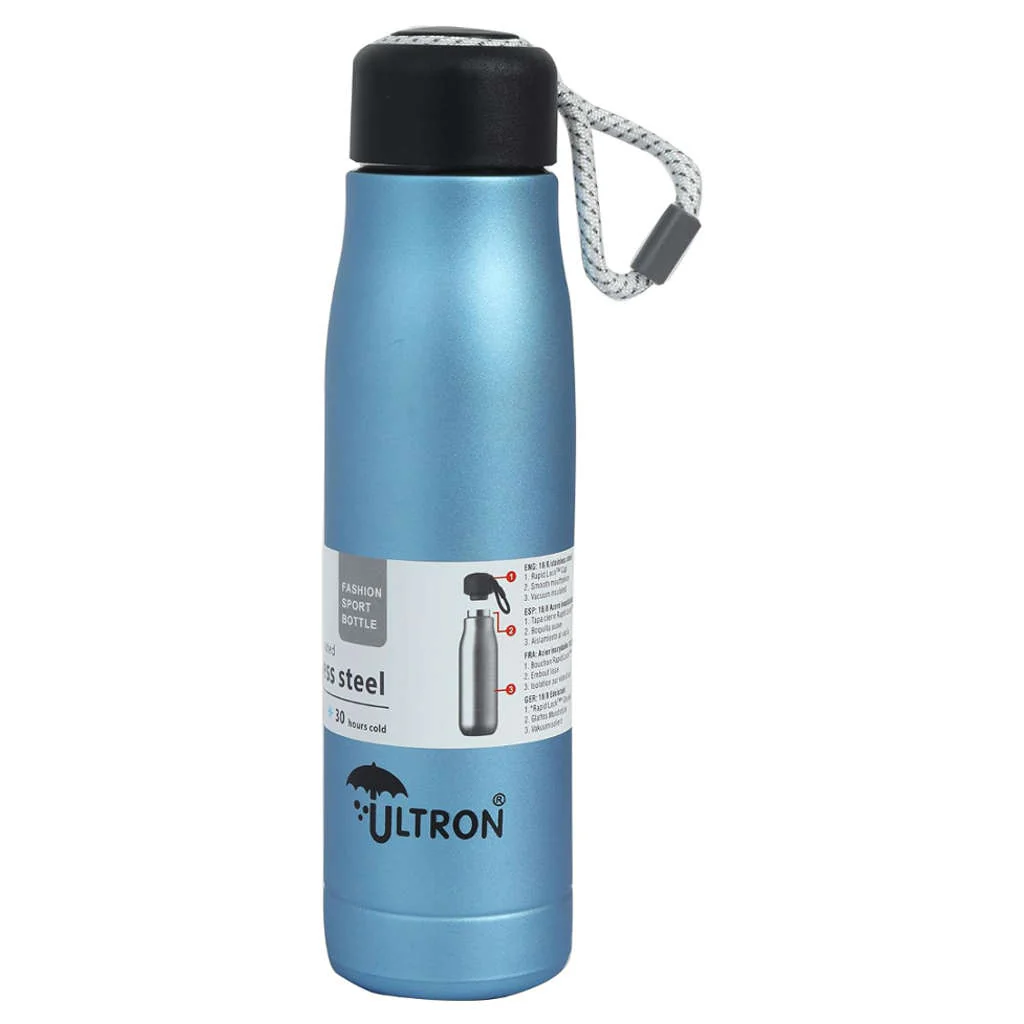 Ultron Aqua Sports Stainless Steel Hot & Cold Water Bottle 500 ml Blue
