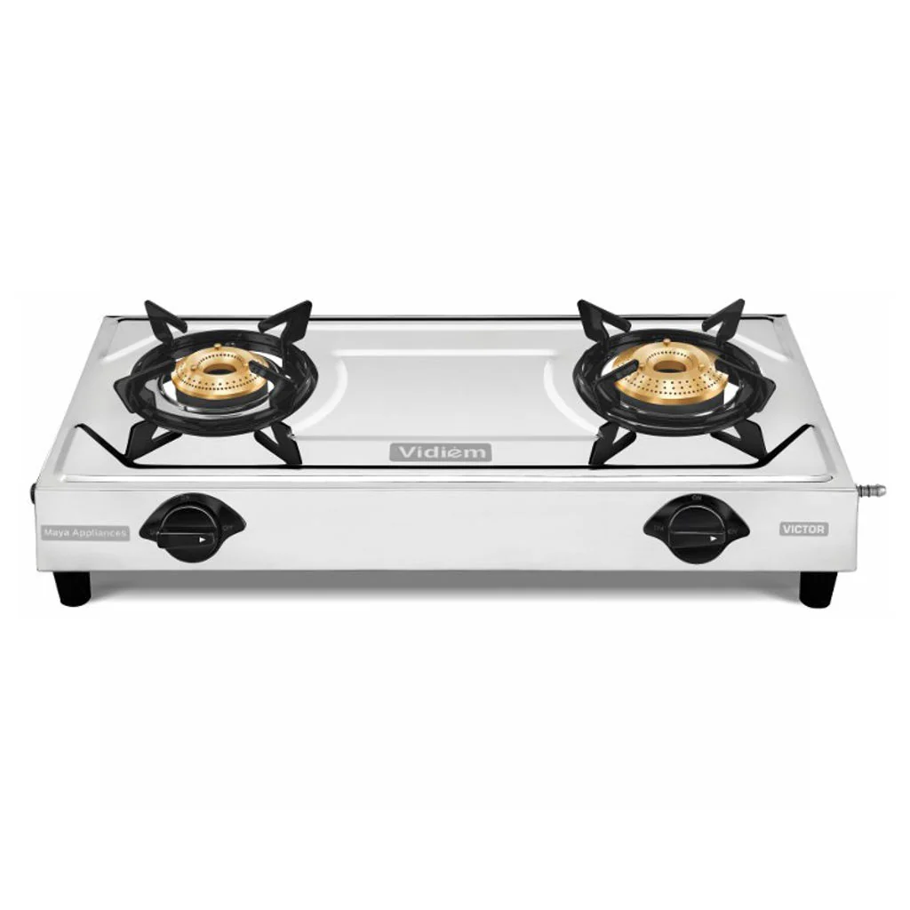 Vidiem Victor Jumbo Stainless Steel Gas Stove 2 Burner